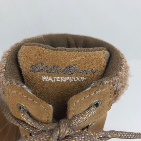 Eddie Bauer Laurel Lace Up Waterproof Suede Boots Tan Size 8.5 - Picture 6 of 10